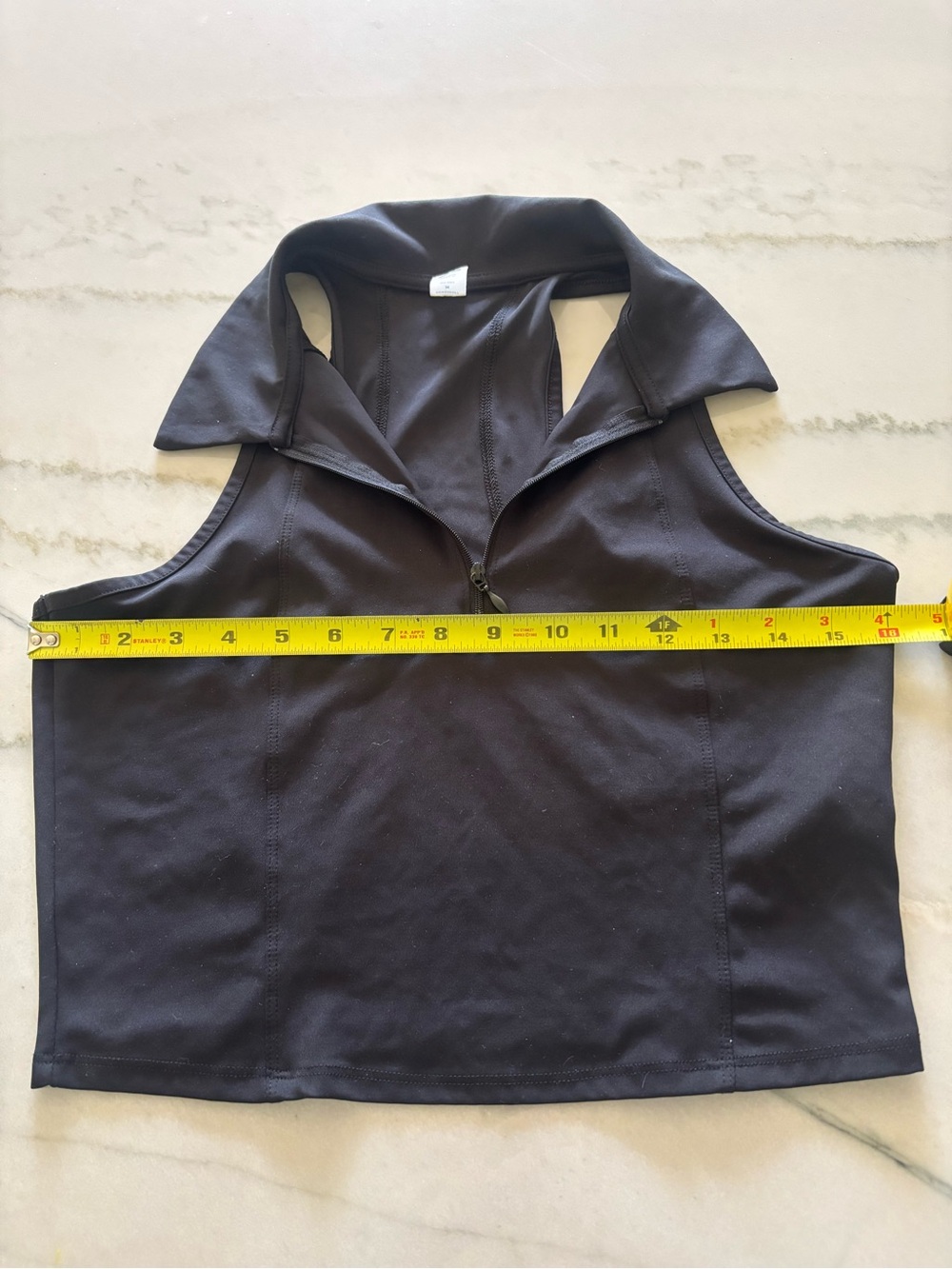 Old Navy Powersoft Zip-Front Polo Tank Top Black Size M - Picture 3 of 5
